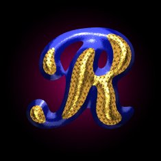 vector golden and blue letter r N2