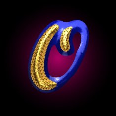 vector golden and blue letter o