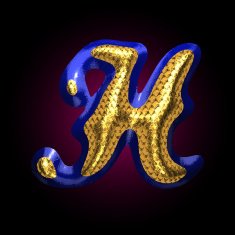 vector golden and blue letter h