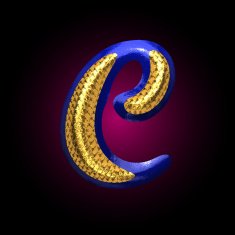 vector golden and blue letter c