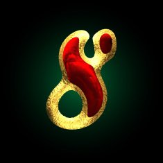 vector golden and red letter 8