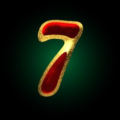 vector golden and red letter 7
