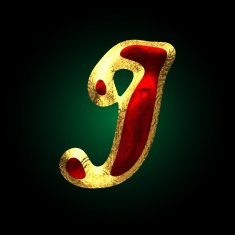vector golden and red letter i