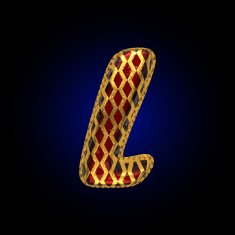 vector golden and red letter l N2