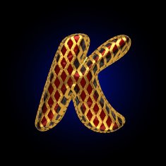 vector golden and red letter k N2