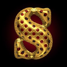 vector golden and red letter s N2