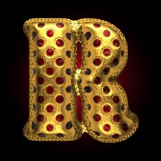 vector golden and red letter r N2