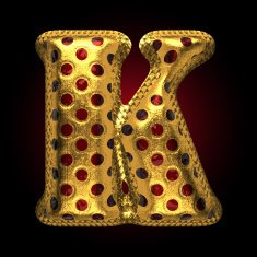 vector golden and red letter k N3