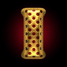 vector golden and red letter i N2