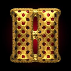 vector golden and red letter h N2