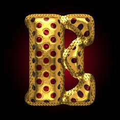 vector golden and red letter e N2
