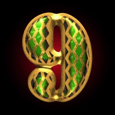 vector golden and green letter 9 N2