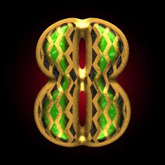 vector golden and green letter 8 N2