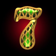 vector golden and green letter 7 N2