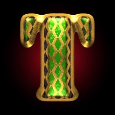 vector golden and green letter t N2