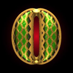 vector golden and green letter o