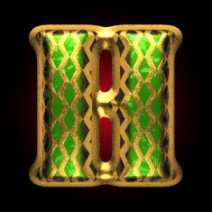 vector golden and green letter h N2