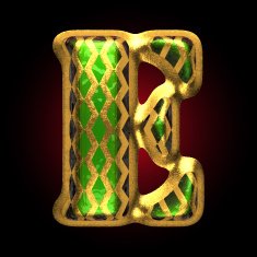 vector golden and green letter e N2