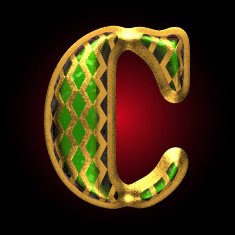 vector golden and green letter c