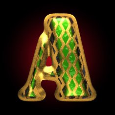 vector golden and green letter a N2