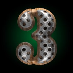 vector metal and wood figure 3
