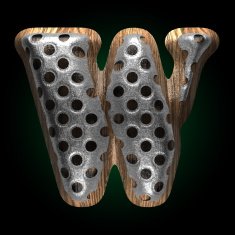 vector metal and wood figure w