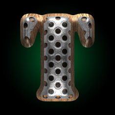 vector metal and wood figure t