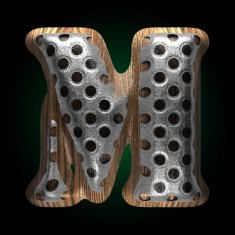 vector metal and wood figure m