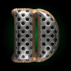 vector metal and wood figure d