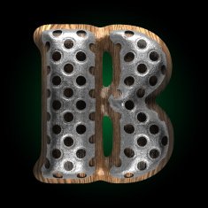 vector metal and wood figure b