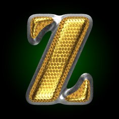 vector silver figure with gold z