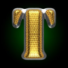 vector silver figure with gold t