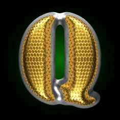 vector silver figure with gold q