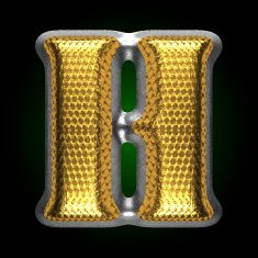 vector silver figure with gold h