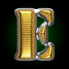 vector silver figure with gold e