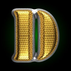 vector silver figure with gold d
