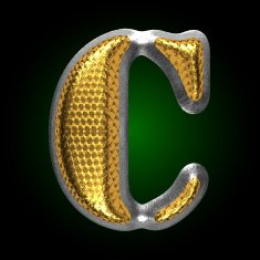 vector silver figure with gold c