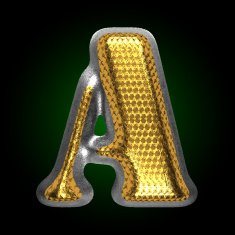 vector silver figure with gold a