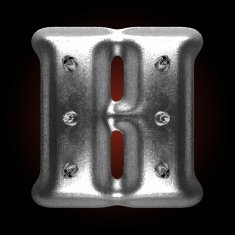 vector metal construction figure h