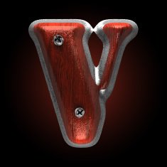 vector metal and wood figure v N2