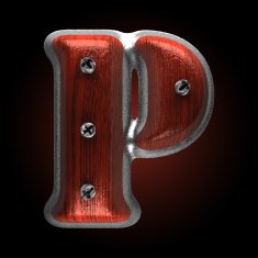 vector metal and wood figure p N2