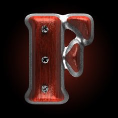 vector metal and wood figure f