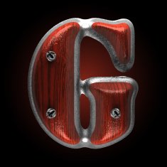 vector metal and wood figure g N2
