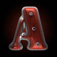 vector metal and wood figure a N2