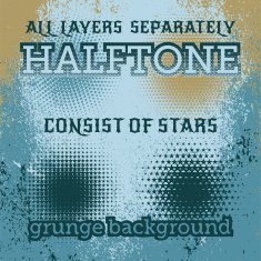 set of halftone on the grunge vector background
