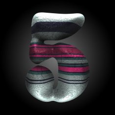 vector colored clay letter 5 N2