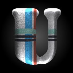 vector colored clay letter u N2