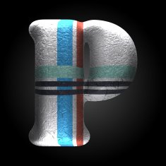 vector colored clay letter p N3