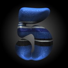 vector colored clay letter 5 N4