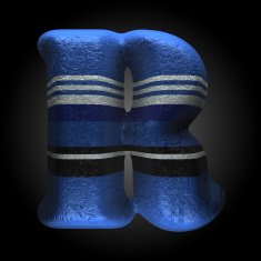 vector colored clay letter r N4